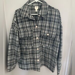 Autres Filles Plaid Button-Up Jacket/Shacket L